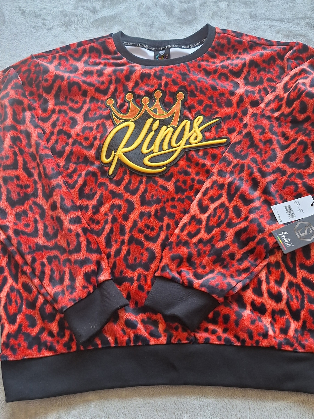 Kings Red Leopard Print Crewneck Sweatshirt